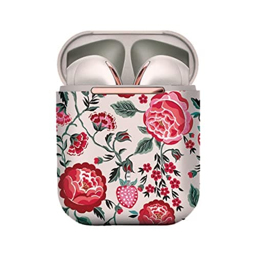 Image of VQ Wren Cath Kidston Designer Prints True Wireless Bluetooth Earbuds - Bluetooth 5.1 - Smartphone Devices - HD Mic, Incredible Sound, Long Battery Life - Wren Earbuds (Strawberry Garden)