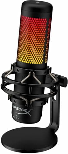 Image of HyperX QuadCast S RGB USB Condenser Microphone for PC, PS4 and Mac, Anti-Vibration Shock Mount, Four Polar Patterns, Pop Filter, Gain Control, Gaming, Streaming, Podcasts (Renewed)