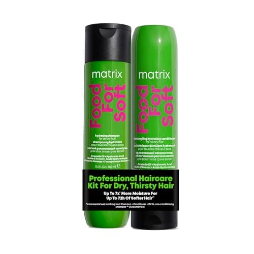 Image of Matrix Food for Soft Hydrating shampoo 300ml and detangling conditioner 300ml infused with avocado oil and hyaluronic acid, for dry hair, duo