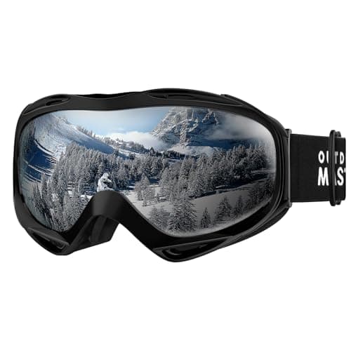 Image of OutdoorMaster OTG Ski Goggles - Over Glasses Ski/Snowboard Goggles for Men, Women & Youth - 100% UV Protection (Black Frame + VLT 10% Grey Lens)