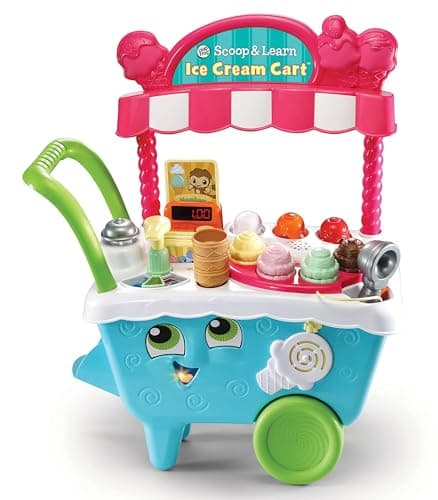 Image of LeapFrog Scoop & Learn Ice Cream Cart, Pretend Toddler Toy for Role Play Food and Magic Ice Cream Scooper Scoop/Learn Cart Set, English Version