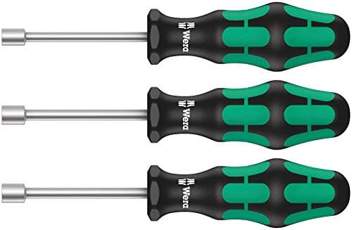 Image of Wera 395 HO/3 Sanitary Hollow Shaft Nutspinner Set, 3pc, 05134275001, Black / Green