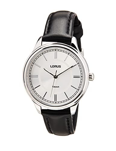 Image of Lorus RG211VX9 Women's Quartz Watch Stainless Steel with Leather Strap, Black, Strap.