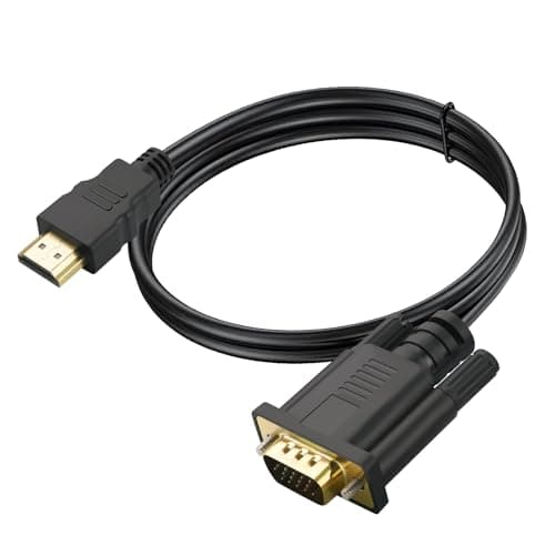 Image of Omivine 3M HDMI to VGA cable, 1080P@60Hz Gold Plated HDMI (In) to VGA (Out) Uni-directional Transfer cable compatible with Raspberry Pi, Roku, computer, desktop, laptop, PC, monitor, projector, HDTV