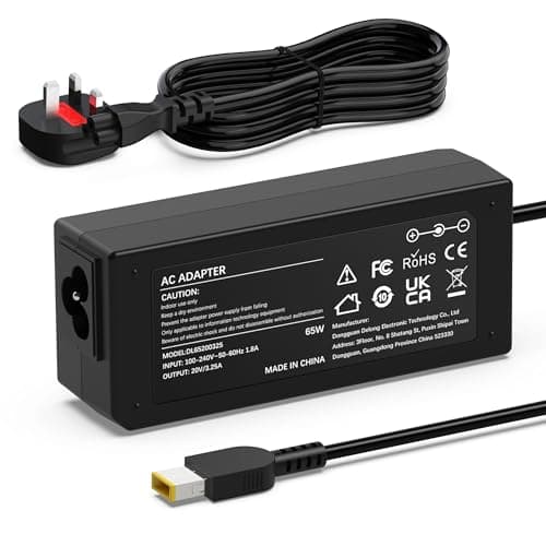 Image of 65W Laptop Charger Compatible with Lenovo Thinkpad T470 T470S T460 E531 E570 E560 L470 L460 L440 T440 T450 T540P X270 X250 X240 ADLX65NLC2A ADLX65NCC3A ADLX65NCC2A AC Adapter Power Supply