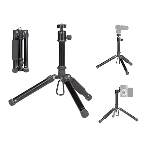 Image of Praktica Aluminium Tripod with ¼’’ Mounting Screw, 19cm-75cm, 360° Rotary Tilt Ball head for Photography, Cameras inc GoPro, DSLR, Mirrorless, Video, Ring Light, Web Cam, Selfies, Vlogging & more