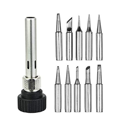 Image of RMENOOR 10Pcs Soldering Iron Tips 900M Lead-Free Solder Iron Tip Replaceable Soldering Tip kit with Welding Sleeve for Hakko Quick Aoyue Yihua Maplin ABF Soldering Station