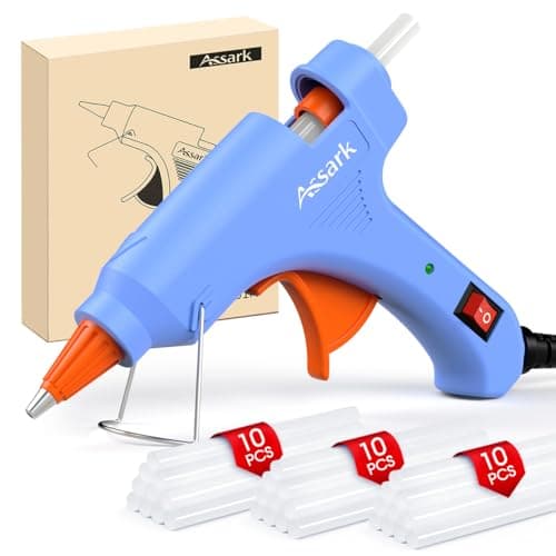 Image of Fireproof Hot Glue Gun Kit with 30 Glue Sticks, Fast Preheating Hot Melt, High Temp for School Crafts DIY Arts and Quick Home Repairs, 20W (Blue)