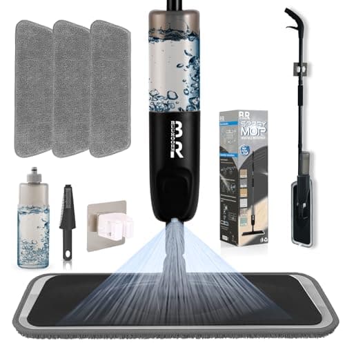 Image of 360° 3-in-1 Microfiber Spray Mop for Floor Cleaning Dry Wet Dust Mop for Hardwood, Laminate, Tile & Wood Floors Large Capacity Bottle 3 Reusable Pads Scraper Holder Kitchen Multi-Surface