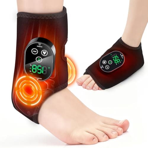 Image of Foot Massager with Heat, Cordless Heated Ankle Massager, Ankle Heating Pad with 6 Heat Levels and 3 Vibration Modes, Heated Brace Wrap for Women Men