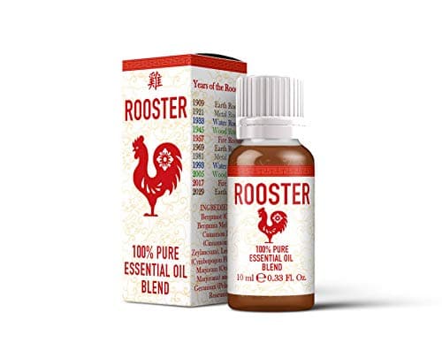 Image of Mystix London | Rooster Chinese Zodiac Essential Oil Blend 10ml | Citrus Spicy Herbal Aroma | Bergamot Citrus Bergamia Lemongrass Cymbopogon Flexuosus