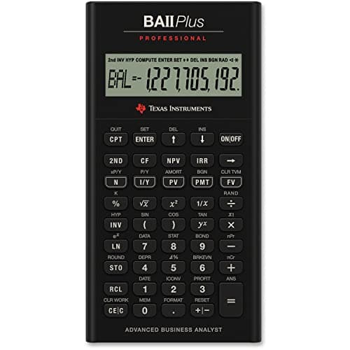Image of Texas BA II Plus Professional Financial Calculator - Black ,Pack of 1