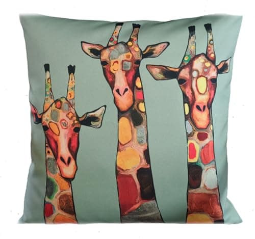 Image of INSAFIANS Designer Waterproof Decorative Cushion Cover OutdoorIndoor Garden Cushion Covers 18x18/43x43cm (Giraffe 18)
