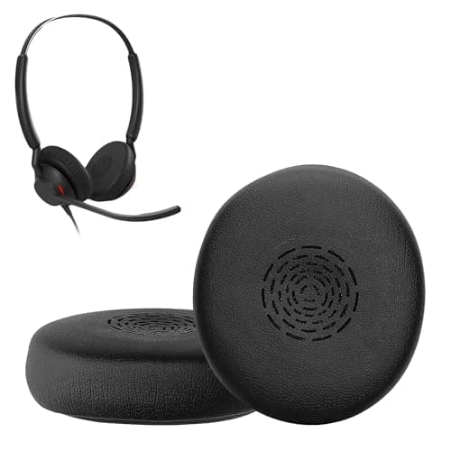 Image of kwmobile 2x Headphone EarpPads for Jabra Engage 50 II/Engage 40 WIRD Replacement Ear Pads - Headphone Ear Covers - Black