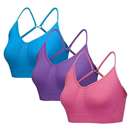 Image of Blu Apparel Multi Fasten Comfort Seamless Stretch Bra Unpadded (Purple/Ruby/Blue, 2XL)