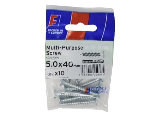 Image of Forgefix Multi-Purpose Pozi Screw CSK ST ZP 5.0 x 40mm ForgePack 10,used in all trades including joinery, electrical and plumbing