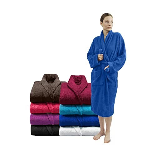 Image of Zuper Duper Towelling Bath Robe Premium Quality Bathrobes for Women Highly Absorbent 100% Cotton Shawl Design Perfect for Men & Women in Loungewear and Gifts