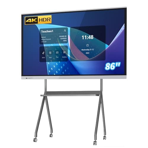Image of TouchWo 86" Touchscreen Monitor Smart Board, 4K Interactive Presentation Electronic Whiteboard with Android 11, Digital Signage Display for Office, Classroom,RAM 4GB+ ROM 32GB