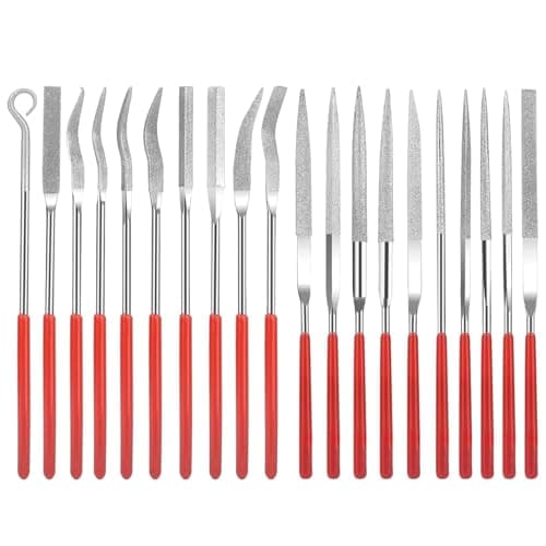 Image of 20 Pcs Diamond Needle File Set, 3x140 mm Mini Modelling Files Diamond Files Needle Files, Mini Diamond File Jewelry Hand Files Dental File Tool Kit for Wood, Jade, Ceramic and Metal