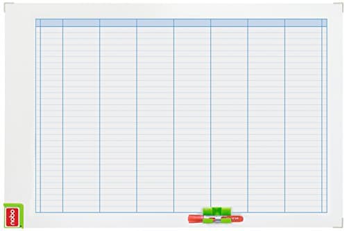 Image of Nobo Performance Weekly Planning Board Grid Layout with Magnetic and Drywipe Functionality - 900 x 600 mm