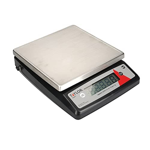 Image of Taylor Digital Kitchen Scale Dual Platform, Taylor Pro Professional Standard, Precision Accuracy and Tare Function, Brushed Stainless Steel, 10kg Capacity Black/Silver