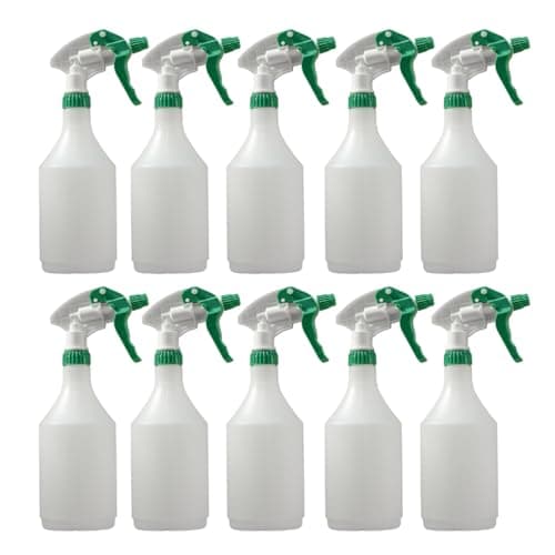 Image of Avern Large 750ml Spray Bottles Plastic (10 Pack) Green For Cleaning Solutions Gardening & Home Use, Plant, Water, Durable Trigger Sprayer, Refillable Mist Spray Bottle Heavy Duty Large 750ML