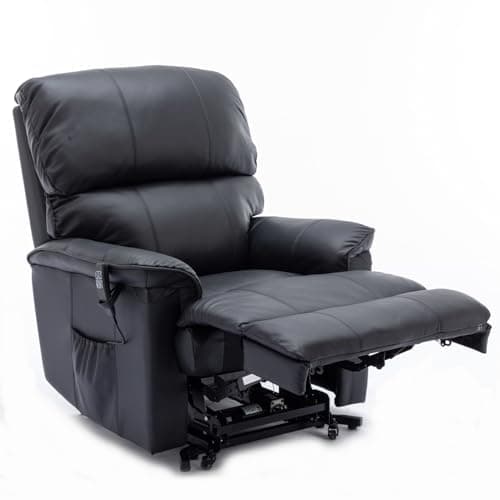 Image of Elite Care Canterbury leather dual motor rise and recliner lift chair - Choice of Colours (Black)