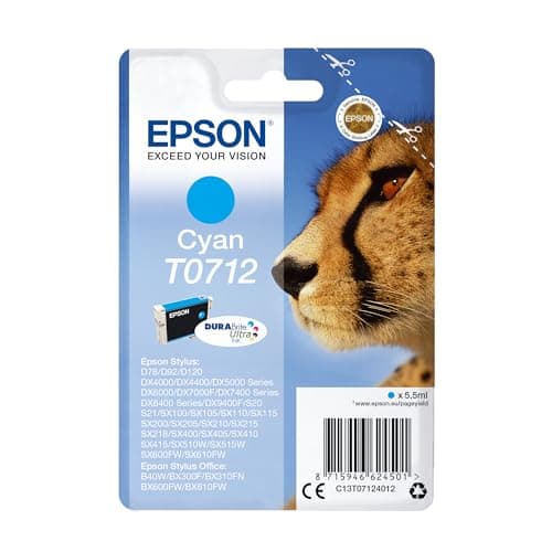 Image of Epson T0712 Cheetah Cyan, Genuine, DURABrite Ultra Ink