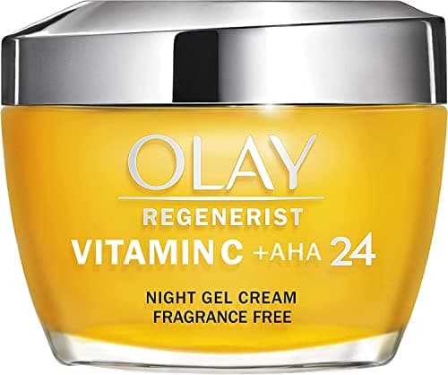 Image of Olay Vitamin C + AHA24 Night Gel Face Cream With Vitamin C, AHA & Niacinamide For Bright And Even Skin Tone, 50ml