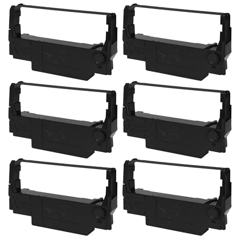 Image of 6-PackCompatible Ink Ribbon Replacement for Epson ERC 30 34 38 Epson TM-U220A TM-U220B TM-U220D Black Ribbon