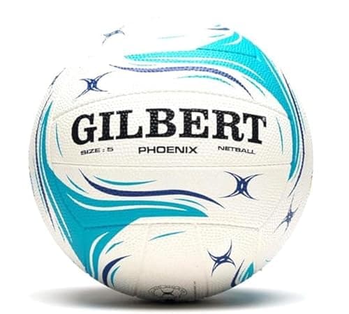 Image of Gilbert Phoenix Netball Match Ball - Teal - (Size 5)