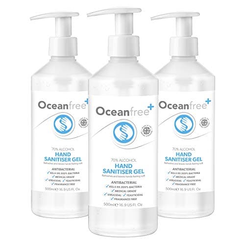 Image of 70% Alcohol Hand Sanitiser Gel - 3x 500ml Pump Bottle - Certified Surgical/Medical Grade - Made in the UK (Pack of 3)