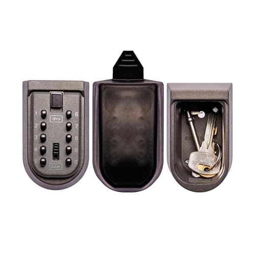 Image of TSS Push Button Wall Mounted Key Safe - Outdoor Key Lock Box - 3 to 10 Digit Code Length - Easy Code Change - Keysafe - Key Holders for the home - Key Lock Box