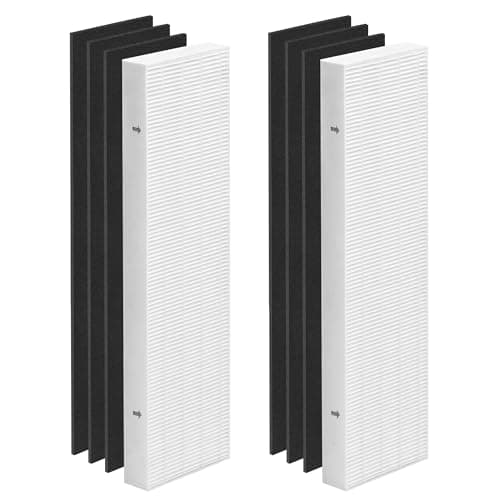 Image of Zouwhaso Aera-Max 100 HEPA Filter Replacement Compatible with Fellowes AeraMax 90 100 DX5 DB5 Air Puri-fiers True HEPA Air Filter, Part# 9287001 9324001, 2x H13 True HEPA and 6x Carbon Pre-Filter