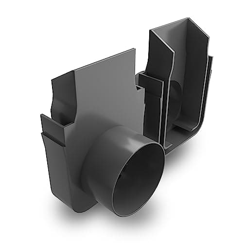 Image of Alusthetic PVC Threshold Drainage Channel End Cap | Outdoor Garden Drainage Systems | Drainage Channels and Grating | Soakaway Storm Drain Channel End Piece (w/ 50mm Outlet, x 5)