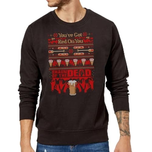 Image of Zavvi Shaun Of The Dead You've Got Red On You Christmas Jumper - Black S
