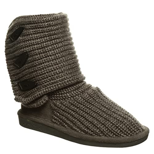 Image of Bearpaw Women's Knit Tall Fur Trimmed Boot, Grey (GRAY II 055), 7 UK