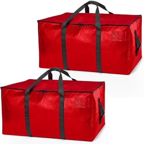 Image of Heavy Duty Boxes Moving Bags and Storage Bags - Heavy Duty Moving Boxes with Reinforced Bottom & Wrap-Around Handles, Tear-Resistant Reusable Large Packing Bags for Home, College Dorm Red (2 Pack)