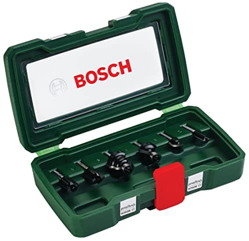 Image of Bosch 6-Piece Tungsten Carbide Router Bit Set (for Wood, Shank Ø 1/4", Accessory Routers)