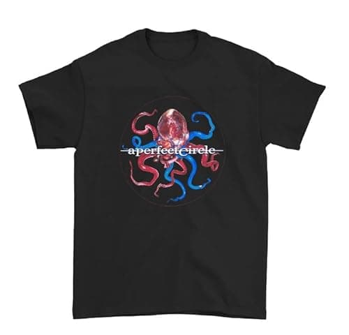 Image of A Perfect Circle 'Faded Circles Octopus' Licensed Graphic Black Tour Exclusive T-Shirt Merchandise (UK, Alpha, XL, Regular, Regular, Black)