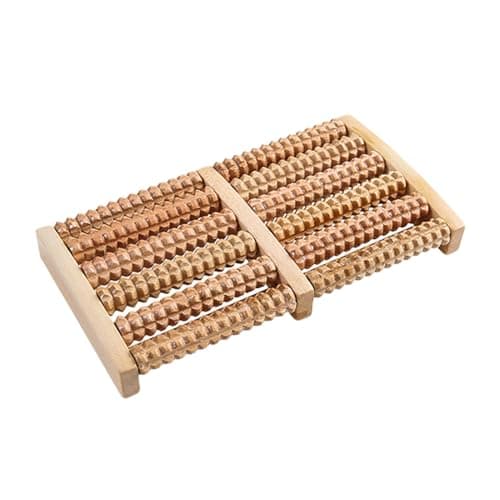 Image of ﻿ Foot Massager Roller, Dual Wooden Foot Roller for Relieve Plantar Fasciitis, Heel, Aches and Pains and Circulation, Acupressure Massage Tool for Women and Men Relaxation Gifts