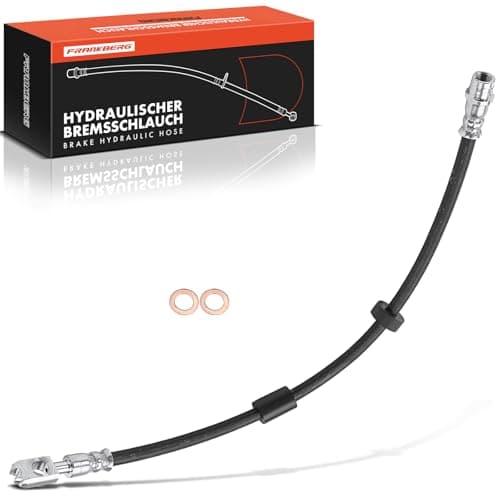 Image of Frankberg 1x Brake Hose Brake Hydraulic Hose Front Axle Compatible with A3 8L1 1.8L 1.9L 1996-2003 Golf IV Leon 1M1 Toledo II 1M2 O.c.t.a.v.i.a I B.o.r.a New Beetle Replace# 1J0611701N