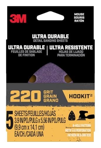 Image of 3M Ultra Durable Detail Sanding Sheets, 220 grit, 5/Pack