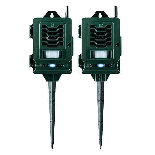 Image of Pestbye® Ultrasonic Smart Link Cat Repellent System - Solar Powered Motion Activated & Waterproof - The Ultimate in Cat Repellers with Ground Stake - Set of 2