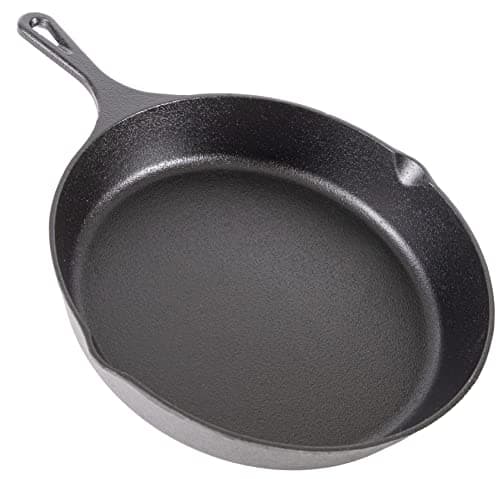 Image of nuovva Pre-Seasoned Cast Iron Skillet Frying Pan Oven Safe Cookware for Indoor & Outdoor Use - Grill, StoveTop, Black (10inch - 25cm)