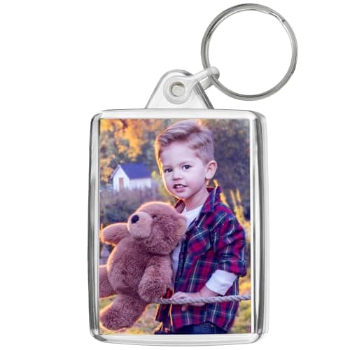 Image of Pixly® Personalised Custom Photo Keyring, Key Ring Fob, Key Chain, Clear, Medium