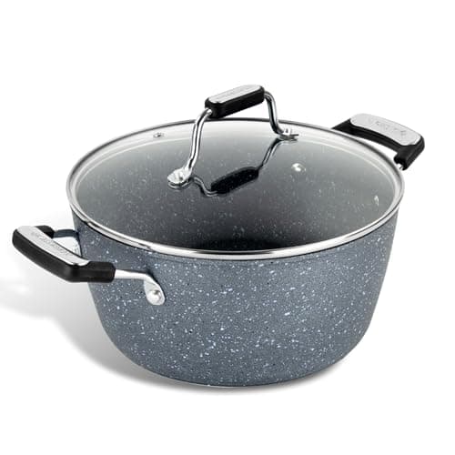 Image of Scoville EXPERT Neverstick+ 24cm Stock Pot with Lid, 3.5L Capacity, Small Deep Non-Stick Cooking Pot for Stovetop, Suitable for All Hobs, Dishwasher Safe, PFOA Free, Ergonomic Handles, Aluminium, Grey