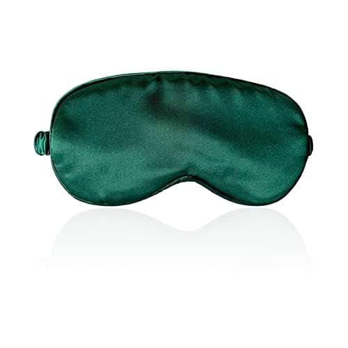 Image of Sleep Mask 100% Mulberry Silk Eye Mask, Blinder for Total Blackout & Zero Pressure,Eye Mask for Sleeping with Travel Pouch & 2 Ear Plugs for Side Sleepers, Men & Women(Green)