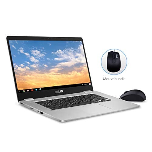 Image of ASUS Chromebook C523 15.6" FHD NanoEdge Touchscreen, Intel Quad Core Pentium Processor, 4GB RAM, 64GB eMMC Storage, Silver Color, Optical Mouse Included, Chrome OS(US keyboards and plug type)