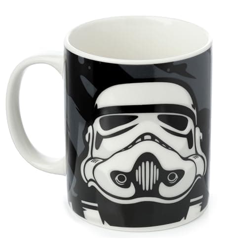 Image of Puckator The Original Stormtrooper Black Porcelain Tea Coffee Mug - Funny Home Accessories - Cute Gifts for Girlfriend - Large Mugs for Men Women Hot Drinks - Cups Presents Secret Santa Gift Cup Set